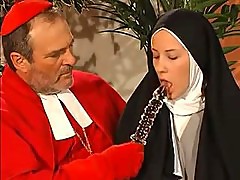 Wet snatch nun anal fucked by the priest